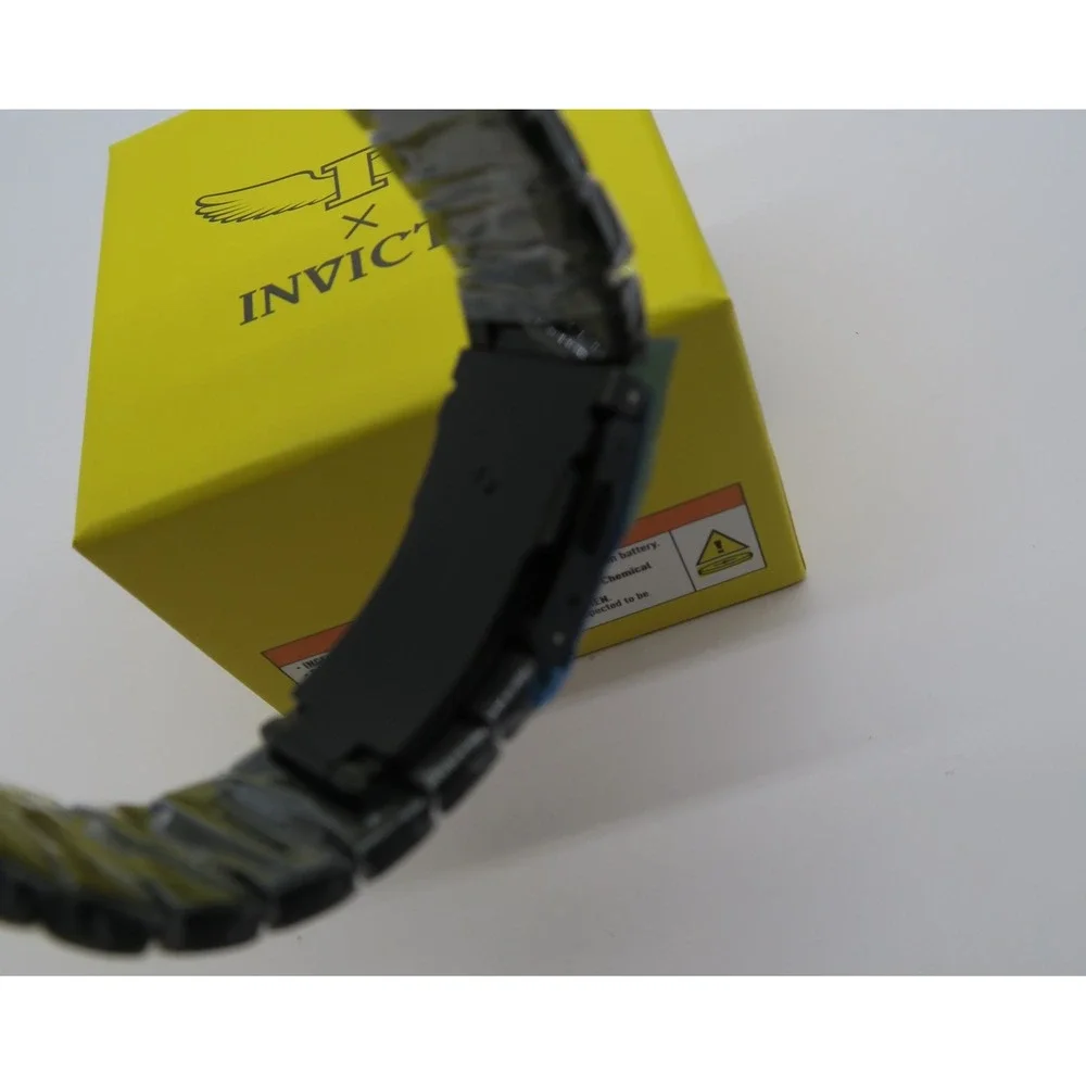 Invicta Mens Black Ion-Plated Stainless Steel Quartz Watch New